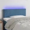 Image de vidaXL Tête de lit à LED Bleu foncé 100x5x78/88 cm Velours