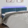 Image de vidaXL Tête de lit à LED Bleu foncé 180x5x78/88 cm Velours3121536