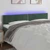 Image de vidaXL Tête de lit à LED Vert foncé 200x5x78/88 cm Velours3121541