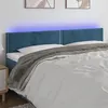 Image de vidaXL Tête de lit à LED Bleu foncé 200x5x78/88 cm Velours