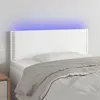 Image de vidaXL Tête de lit à LED Blanc 100x5x78/88 cm Similicuir3121557