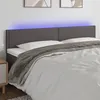 Image de vidaXL Tête de lit à LED Gris 180x5x78/88 cm Similicuir