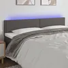 Image de vidaXL Tête de lit à LED Gris 200x5x78/88 cm Similicuir