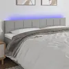 Image de vidaXL Tête de lit à LED Gris clair 160x5x78/88 cm Tissu