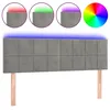 Image de vidaXL TÃªte de lit Ã  LED Gris clair 144x5x78/88 cm Velours