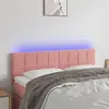 Image de vidaXL Tête de lit à LED Rose 144x5x78/88 cm Velours