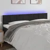 Image de vidaXL Tête de lit à LED Noir 160x5x78/88 cm Velours