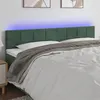 Image de vidaXL Tête de lit à LED Vert foncé 160x5x78/88 cm Velours
