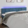 Image de vidaXL Tête de lit à LED Bleu foncé 160x5x78/88 cm Velours