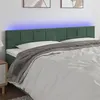 Image de vidaXL Tête de lit à LED Vert foncé 200x5x78/88 cm Velours