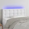 Image de vidaXL Tête de lit à LED Blanc 100x5x78/88 cm Similicuir