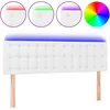 Image de vidaXL Vidaxl Tête De Lit À Led Blanc 144x5x78/88 Cm Similicuir