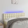 Image de vidaXL Tête de lit à LED Crème 144x5x78/88 cm Similicuir