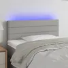 Image de vidaXL Tête de lit à LED Gris clair 80x5x78/88 cm Tissu