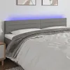 Image de vidaXL Tête de lit à LED Gris foncé 160x5x78/88 cm Tissu