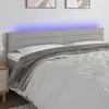 Image de vidaXL Tête de lit à LED Gris clair 200x5x78/88 cm Tissu