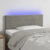 Image de vidaXL Tête de lit à LED Gris clair 90x5x78/88 cm Velours