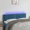 Image de vidaXL Tête de lit à LED Bleu foncé 144x5x78/88 cm Velours