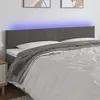 Image de vidaXL Tête de lit à LED Gris foncé 200x5x78/88 cm Velours3121819