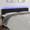 Image de vidaXL Tête de lit à LED Noir 200x5x78/88 cm Velours