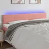 Image de vidaXL Tête de lit à LED Rose 200x5x78/88 cm Velours