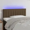Image de vidaXL Tête de lit à LED Marron Foncé 90x5x78/88 cm Tissu