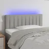 Image de vidaXL Tête de lit à LED Gris clair 100x5x78/88 cm Tissu