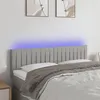 Image de vidaXL Tête de lit à LED Gris clair 144x5x78/88 cm Tissu