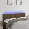 Image de vidaXL Tête de lit à LED Marron Foncé 144x5x78/88 cm Tissu