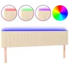 Image de vidaXL Vidaxl Tête De Lit À Led Crème 180x5x78/88 Cm Tissu