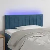 Image de vidaXL Tête de lit à LED Bleu foncé 100x5x78/88 cm Velours