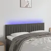 Image de vidaXL Tête de lit à LED Gris foncé 144x5x78/88 cm Velours