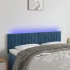 Image de vidaXL Tête de lit à LED Bleu foncé 144x5x78/88 cm Velours