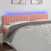 Image de vidaXL Tête de lit à LED Rose 160x5x78/88 cm Velours