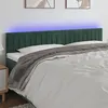Image de vidaXL Tête de lit à LED Vert foncé 200x5x78/88 cm Velours
