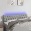 Image de vidaXL Tête de lit à LED Gris clair 144x7x78/88 cm Tissu