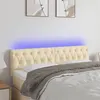 Image de vidaXL Tête de lit à LED Crème 144x7x78/88 cm Tissu