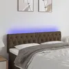 Image de vidaXL Tête de lit à LED Marron foncé 160x7x78/88 cm Tissu3121957