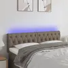 Image de vidaXL Tête de lit à LED Taupe 160x7x78/88 cm Tissu