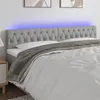Image de vidaXL Tête de lit à LED Gris clair 180x7x78/88 cm Tissu3121962