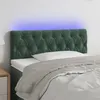 Image de vidaXL Tête de lit à LED Vert foncé 100x7x78/88 cm Velours