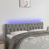 Image de vidaXL Tête de lit à LED Gris clair 144x7x78/88 cm Velours