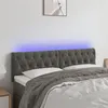 Image de vidaXL Tête de lit à LED Gris foncé 144x7x78/88 cm Velours3121997