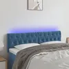 Image de vidaXL Tête de lit à LED Bleu foncé 144x7x78/88 cm Velours