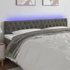 Image de vidaXL Tête de lit à LED Gris foncé 180x7x78/88 cm Velours