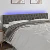Image de vidaXL Tête de lit à LED Gris foncé 200x7x78/88 cm Velours3122015