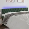 Image de vidaXL Tête de lit à LED Vert foncé 200x7x78/88 cm Velours