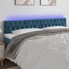 Image de vidaXL Tête de lit à LED Bleu foncé 200x7x78/88 cm Velours3122018