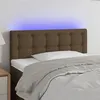 Image de vidaXL Tête de lit à LED Marron Foncé 80x5x78/88 cm Tissu