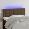 Image de vidaXL Tête de lit à LED Marron Foncé 100x5x78/88 cm Tissu3122039